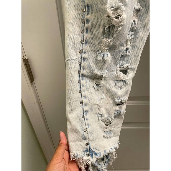 Vintage 80s Gasp Acid Wash Heavily Distressed Jeans High Waist 11/12 READ - Picture 3 of 15